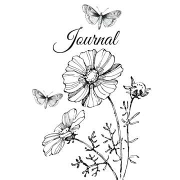 Floral Blooms & Butterflies:: Elegant Black and White Floral Daily Journaling Notebook for Inspired ...