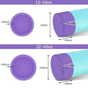 WUQID Protective Silicone Boot Sleeve for 12oz-40oz Hydro Sport Flask/Stanle Water Bottles Tumbler Anti-Slip Bottom Sleeve Cover for All Water Bottles Bottom Width of 2.83-2.95in