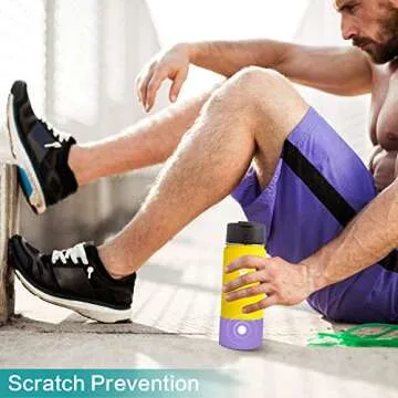 WUQID Protective Silicone Boot Sleeve for 12oz-40oz Hydro Sport Flask/Stanle Water Bottles Tumbler Anti-Slip Bottom Sleeve Cover for All Water Bottles Bottom Width of 2.83-2.95in