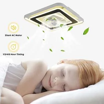 Modern LUZHOY Low Profile Ceiling Fan with Remote