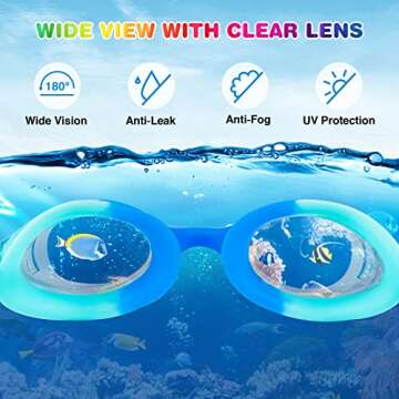 XDX Kids Goggles for Swimming 4-14, 4 Pack Kids Adjustable Swimming Goggles for Boys and Girls, Anti Fog Swimming Goggles with UV Protection