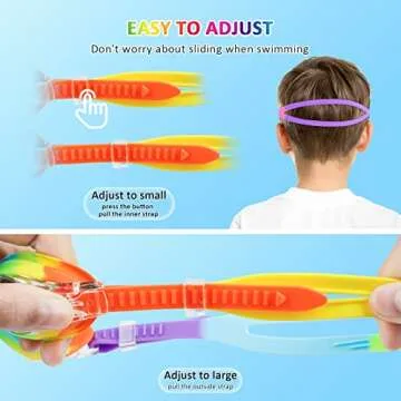 XDX Kids Goggles for Swimming 4-14, 4 Pack Kids Adjustable Swimming Goggles for Boys and Girls, Anti Fog Swimming Goggles with UV Protection