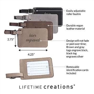 Personalized Vegan Leather Luggage Tag - Lifetime Creations
