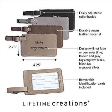 Personalized Vegan Leather Luggage Tag - Lifetime Creations