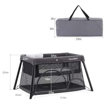 Pamo babe Travel Crib - Lightweight Baby Playpen with Bassinet, Portable Mini Playard