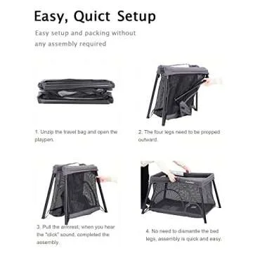 Pamo babe Travel Crib - Lightweight Baby Playpen with Bassinet, Portable Mini Playard