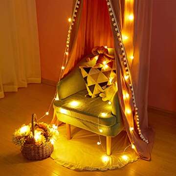 LOAOL Kids Bed Canopy with Pom Pom Cotton Canopy for Crib Baby Girl Netting Cover Canopy Crib Curtain Reading Nook Hanging Tent Nursery Play Game Castle House Decoration (Pink Pompom)