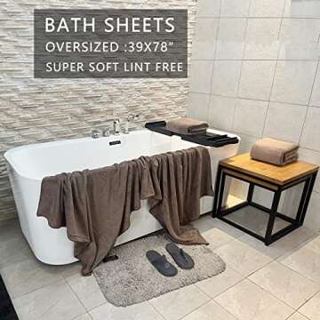YTYC Towels,39x78 Inch Oversized Bath Sheets Towels for Adults Luxury Bath Towels Extra Large Sets f...