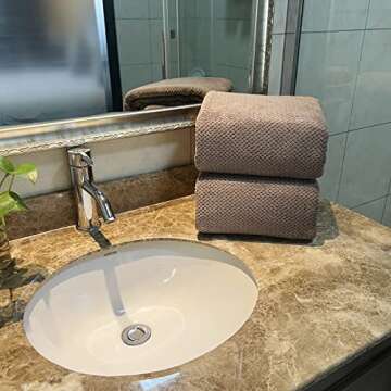 YTYC Towels,39x78 Inch Oversized Bath Sheets Towels for Adults Luxury Bath Towels Extra Large Sets for Bathroom Super Soft Highly Absorbent Microfiber Shower Towels 80% Polyester (Brown,2 Piece)