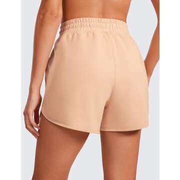 CRZ YOGA Women's Casual Sweat Shorts - 3.5'' Athletic Summer Comfy Cotton for Lounge Gym Jersey with Pockets Gully Medium