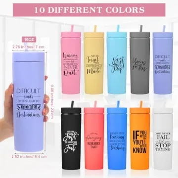 10 Pcs Employee Appreciation Tumblers - 16oz Matte Gift