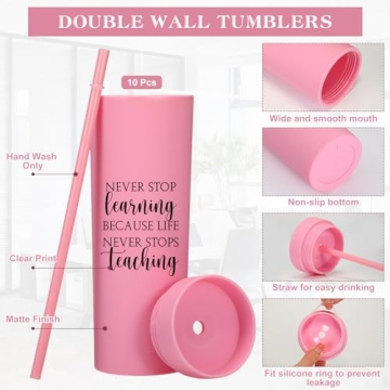 10 Pcs Employee Appreciation Tumblers - 16oz Matte Gift