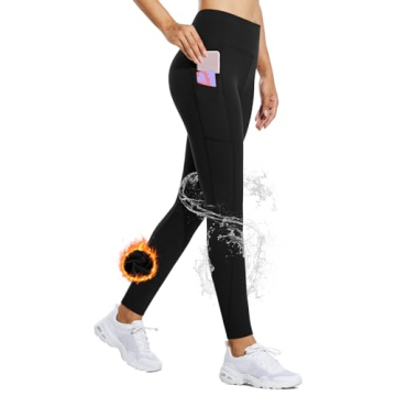 BALEAF Women's Fleece Lined Waterproof Leggings for Winter Activities