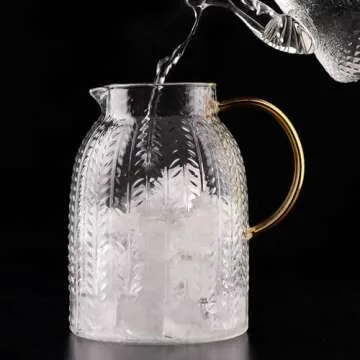 Warm Crystal Glass Water Pitcher for Hot and Cold Beverages