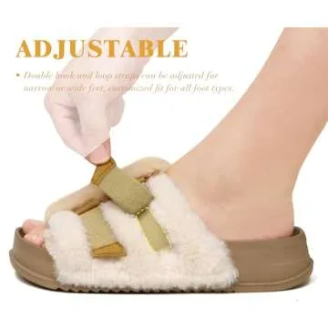 Faux Fur Slippers for Women with Arch Support