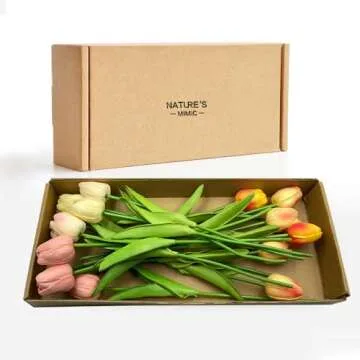 20pcs Pink Faux Silk Tulips for Home Decor and Gifting