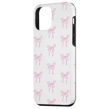 iPhone 12 mini Cute Aesthetic Pink Ribbons Pastel Bows Pattern Case