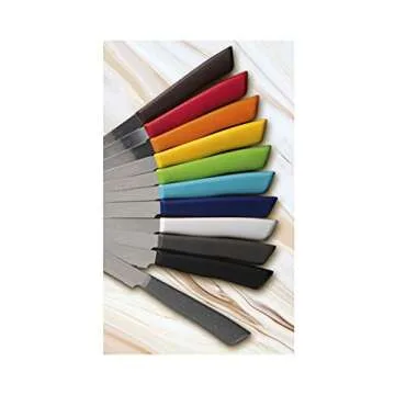 6 kitchen Knifes (Knives) - Italian Stainless Steel Vegetable/Steak/Table Knife Cutlery (Orange)