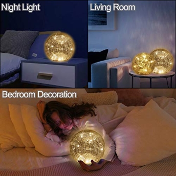 Mercury Crackle LED Glass Globes - Elegant Decor for All Occasions