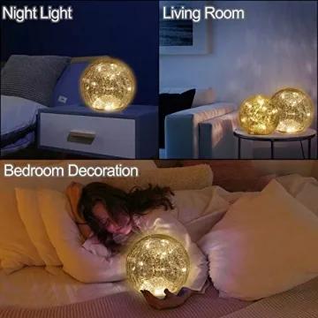 Mercury Crackle LED Glass Globes - Elegant Decor for All Occasions