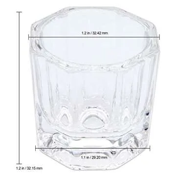 Beauticom Crystal Glass Dappen Dish for Nail Polish & Monomer