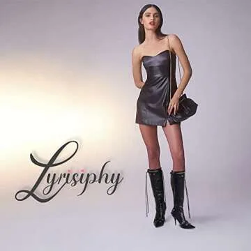 Lyrisiphy Knee High Boots for Women Pointed Toe Stiletto Heels Side Zipper Rivets Tassels Boots Fashion Dress Party Boots Mid Calf Boots