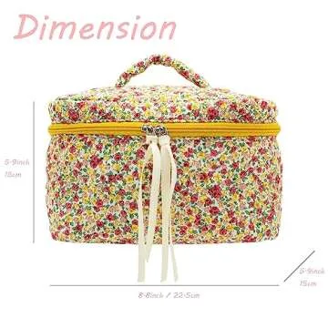 Elegant Quilted Cotton Makeup Bag for Women - PAZIMIIK