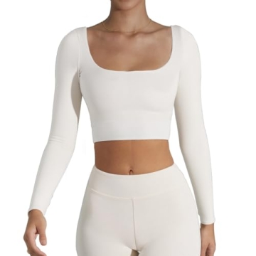 CUHUDA Women's Long Sleeve Crop Top - Stylish & Comfortable