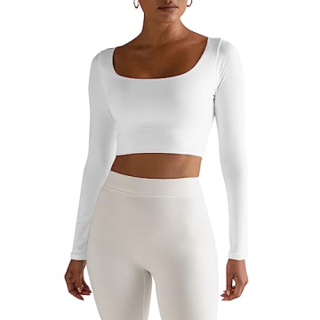 Stylish CUHUDA Women's Long Sleeve Crop Top Comfortable Fit