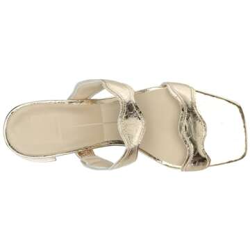 Dolce Vita Ilva MID Heeled Sandal - Gold Distressed Leather