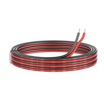 18AWG Silicone Electrical Wire 2 Core Wire 20ft [Black 10ft Red 10ft] 18 Gauge Soft and Flexible Hoo...