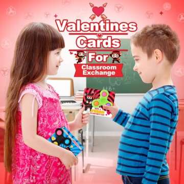 24 Pack Valentine's Day Cards for Kids with Fidget Spinners Toys, Sensory Fidget Toys for School Classroom Valentine's Gifts Exchange, Spinners Toys for Valentine's Party Favors