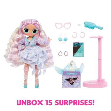 LOL Surprise OMG Pearla Fashion Doll with 15 Surprises Including Mermaid Themed Fashions and Accesso...