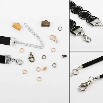 PP OPOUNT 24 Style 2400 Pcs/Box Jewelry Making Kit 6 Colors with Open Jump Rings, Lobster Clasps, Cord Ends and Ribbon Ends