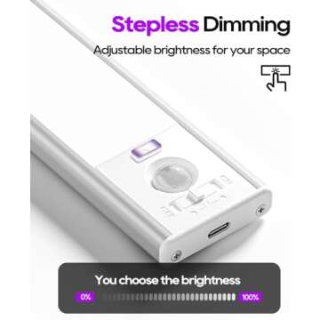 Under Cabinet Lighting 2 Pack, 2200mAh Motion Sensor Light Indoor, Under Cabinet Lights Wireless, Closet Lights, 62 LED Lights for Bedroom, Under Counter Lights for Kitchen