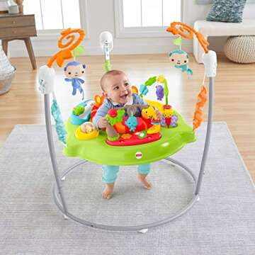 Fisher-Price Baby Bouncer Tiger Time Jumperoo Musical Activity Center with Lights Sounds & Developme...