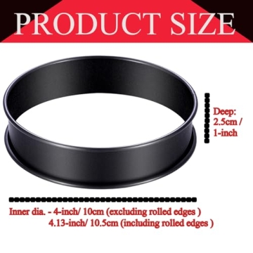 DATANYA Nonstick Crumpet Rings Set for Baking and Cooking