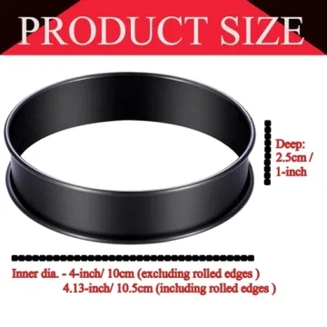DATANYA Nonstick Crumpet Rings Set for Baking and Cooking