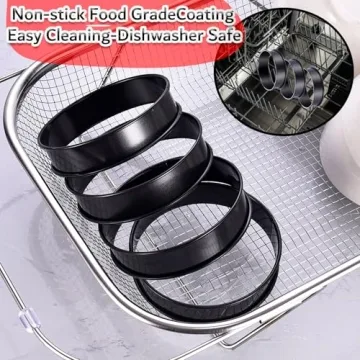 DATANYA Nonstick Crumpet Rings Set for Baking and Cooking