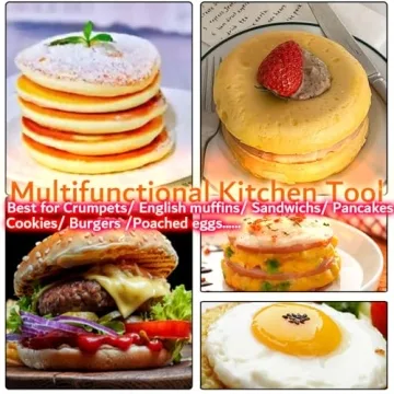 DATANYA Nonstick Crumpet Rings Set for Baking and Cooking