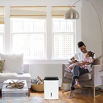 Frigidaire 50-Pint Portable Dehumidifier for Basement, Home, Attic, Quiet Moisture Control