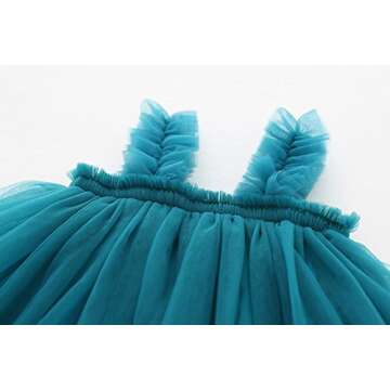 LYXIOF Baby Girls Tutu Dress Toddler Tulle Sleeveless Princess Sundress Blue 9 Months