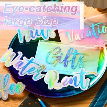 Chinco 34 Pcs Budget Stickers for Cash Envelope Colorful Cash Binder Labels Stickers Budget Binder Planners Decals Holographic Vinyl Label Decal for Finance Planner A6 Budget Binder(Silver Ink Color)