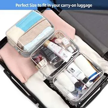 PACKISM Clear Makeup Bags, 2 Pack Quart Size Travel Bag TSA Approved Clear Travel Bags for Toiletries, Clear Cosmetic Bags Carry on Clear Toilety Bag TSA Approved Toiletry Bags, Grey