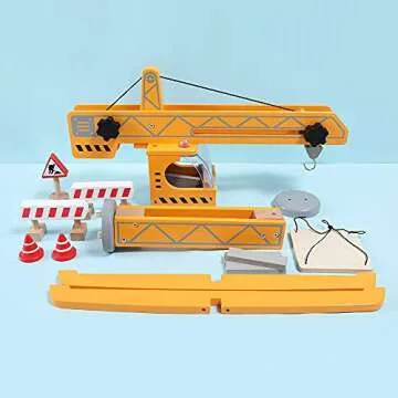 Hape Playscapes Crane Lift Playset| Construction Truck Vehicle Playset for Kids