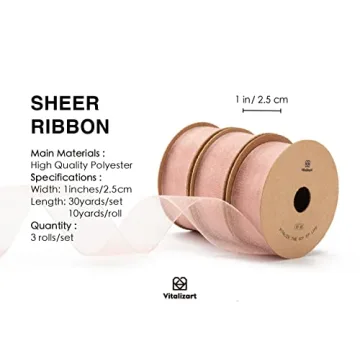 Elegant Rose Gold Organza Ribbon for Gift Wrapping & Crafts