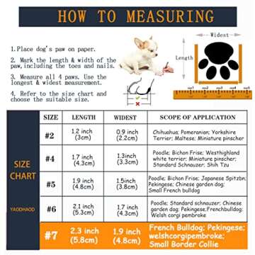 YAODHAOD Dog Shoes for Small Dogs, Anti-Slip Dogs Boots & Paw Protector for Winter Snowy Day, Summer Hot Pavement Dog Booties with Reflective Straps, Cat Dog Shoe for Indoor Hardfloors (Blue, 7)