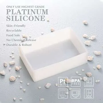 Nicole Rectangle Silicone Soap Mold Silicone Liner for 9 Bar Mold with Wood Box and Wooden Cover