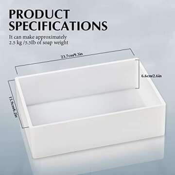 Nicole Rectangle Silicone Soap Mold Silicone Liner for 9 Bar Mold with Wood Box and Wooden Cover