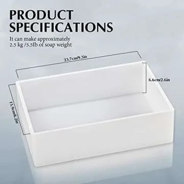 Nicole Rectangle Silicone Soap Mold Silicone Liner for 9 Bar Mold with Wood Box and Wooden Cover